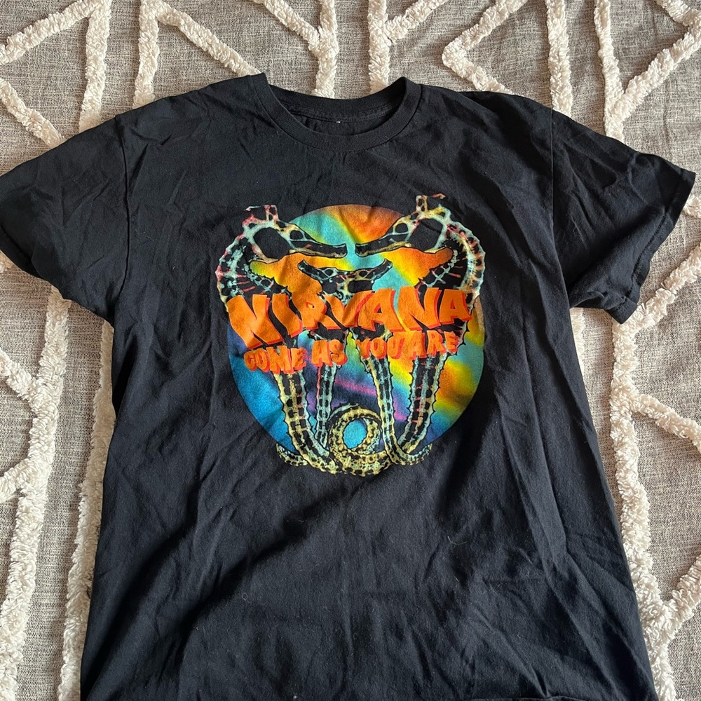 NIRVANA Black Tee with Vibrant Graphic